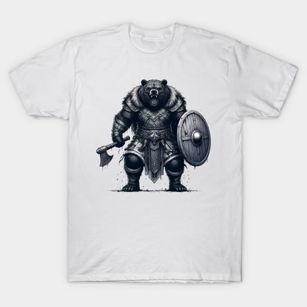 Norse Mythology Viking Warrior Bear Berserker T-Shirt by TomFrontierArt